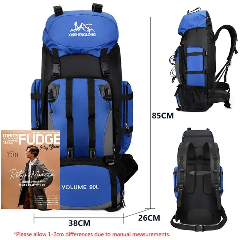 Thumbnail: 90L Waterproof Hiking Camping Backpack Trekking Bag Rucksack