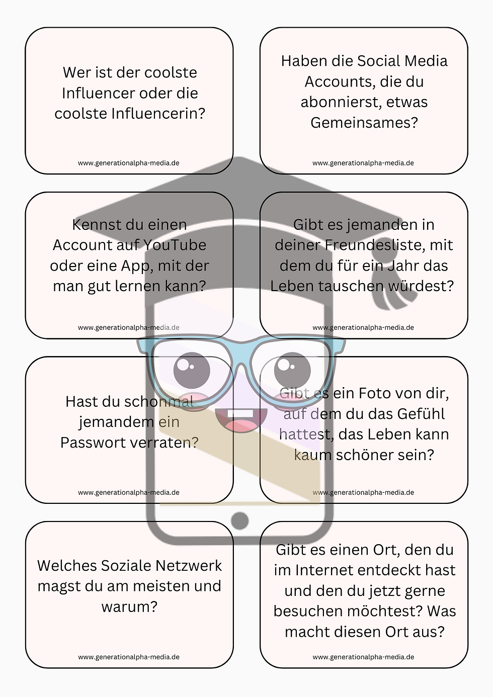 Miniaturbild: Gesprächskarten zu sozialen Medien für den Unterricht - Medienkompetenz fördern - Arbeitsblätter für Schule