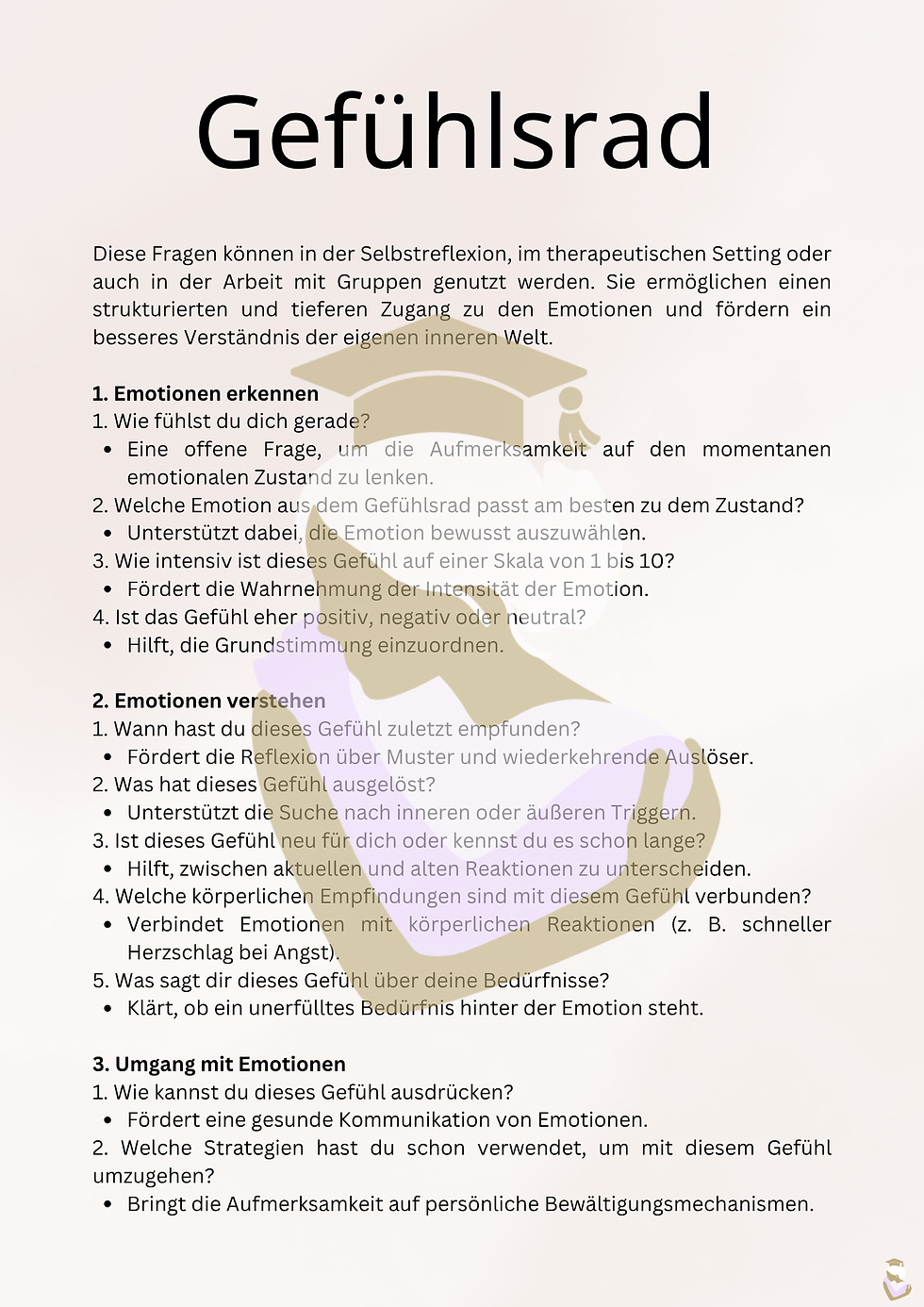 Miniaturbild: Das Gefühlsrad: Entdecke und verstehe deine Emotionen - Coaching und Therapie Übung zum Thema Achtsamkeit und Resilienz