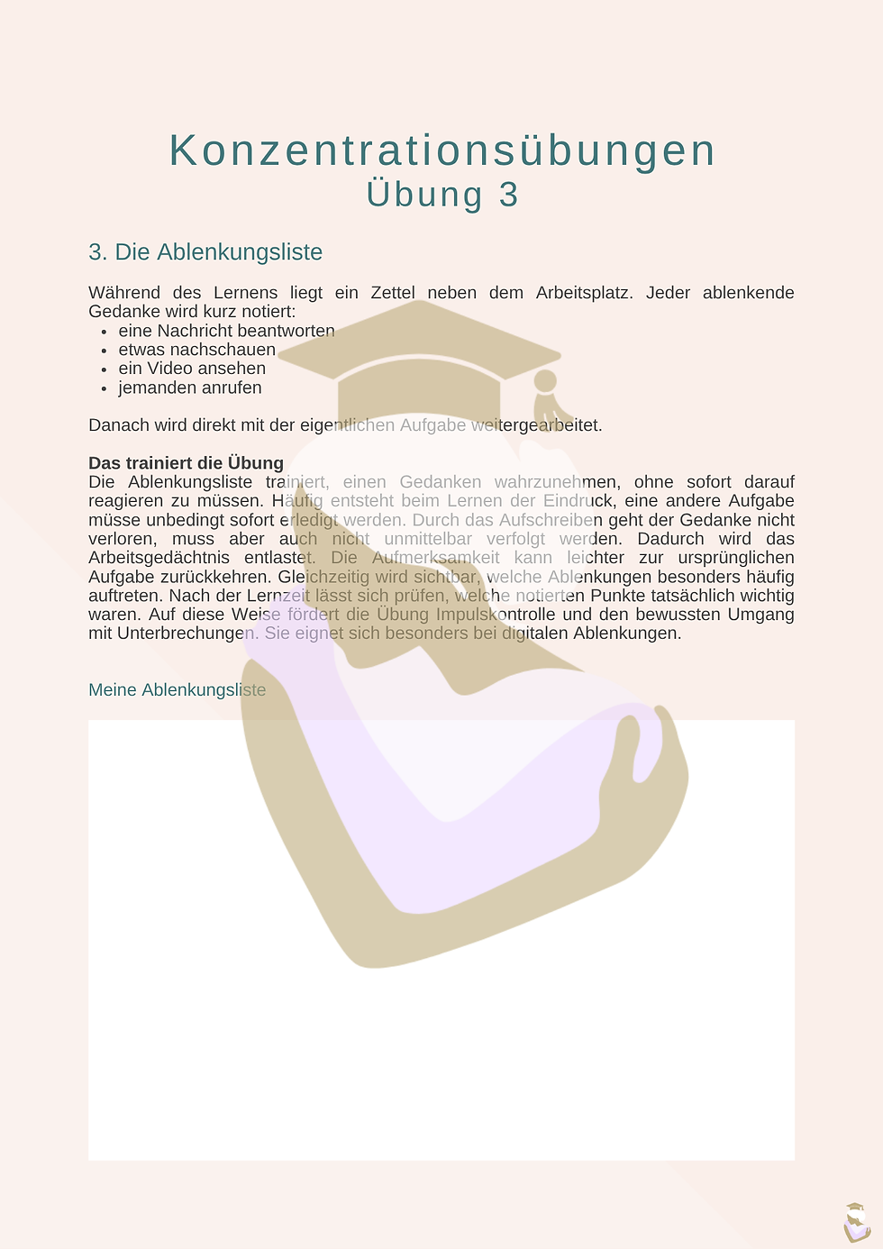 Miniaturbild: Übungen für  Konzentration - zu Hause