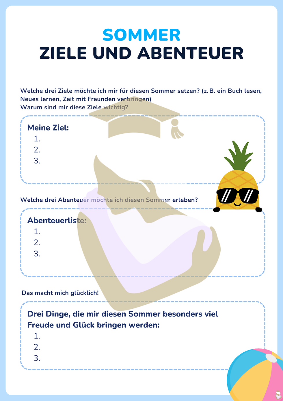 Miniaturbild: Arbeitsheft Sommer - Ziele, Pläne, Abenteuer - Unterrichtsmaterial zum Thema Persönlichkeitsentwicklung