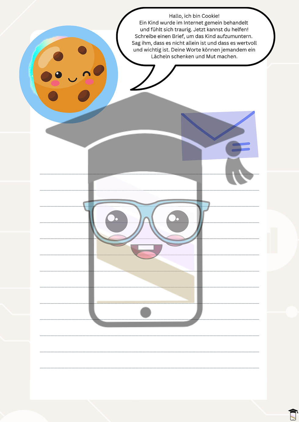 Miniaturbild: Cybermobbing Prävention mit Cookie - Arbeitsblatt