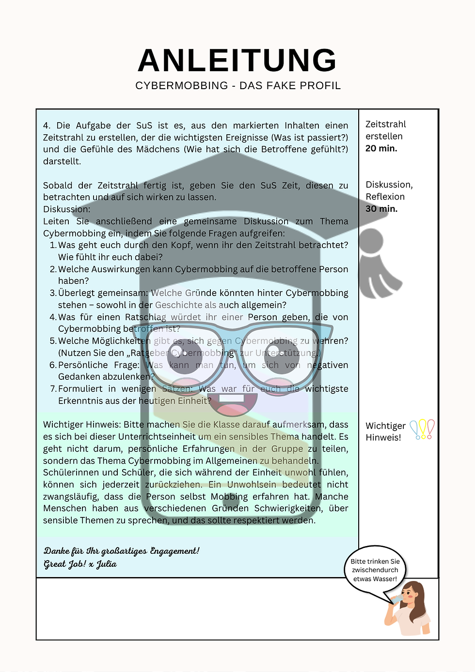 Miniaturbild: Unterrichtsmaterial zu Cybermobbing: Prävention und Aufklärung Medienkompetenz Arbeitsblätter für die Schule