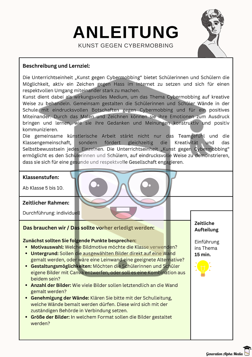 Miniaturbild: Unterrichtsmaterial: Kunstprojekt zum Thema Cybermobbing