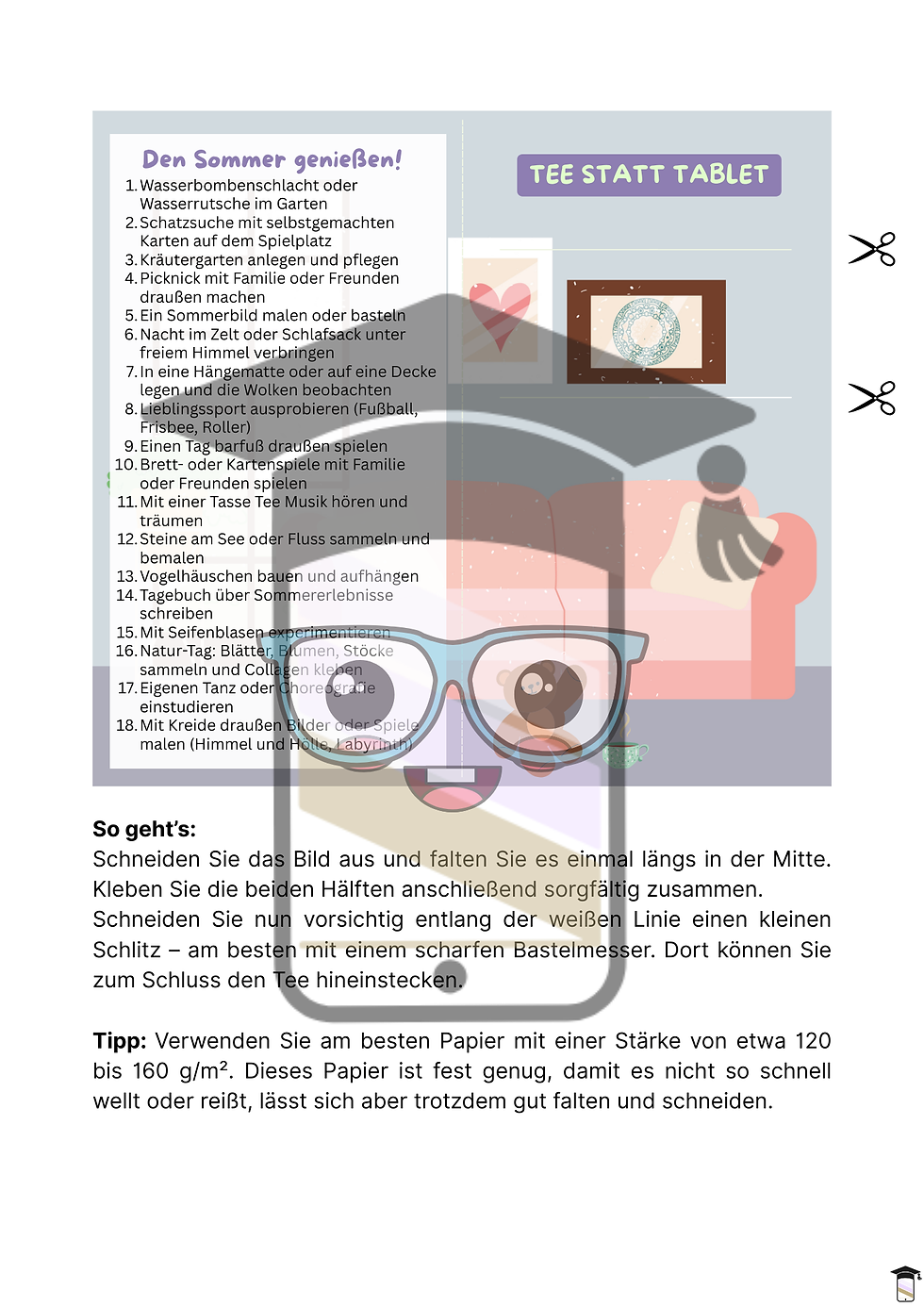 Miniaturbild: Feriengruß - Tee statt Tablet - Unterrichtsmaterial. Inspiration für echte Erlebnisse und weniger Bildschirmzeit
