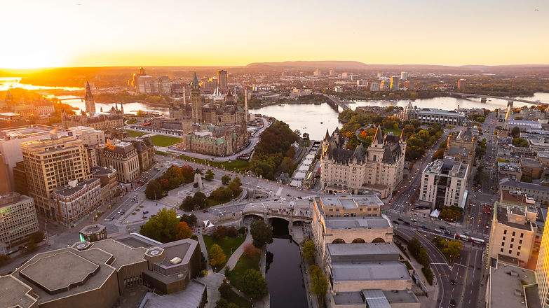 Downtown Ottawa at golden hour from the air-iStock-1345319137.jpg