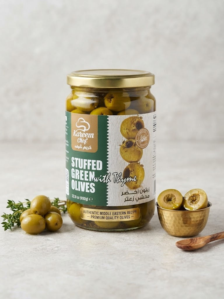 Green Olives Stuffed with Thyme (650g)
