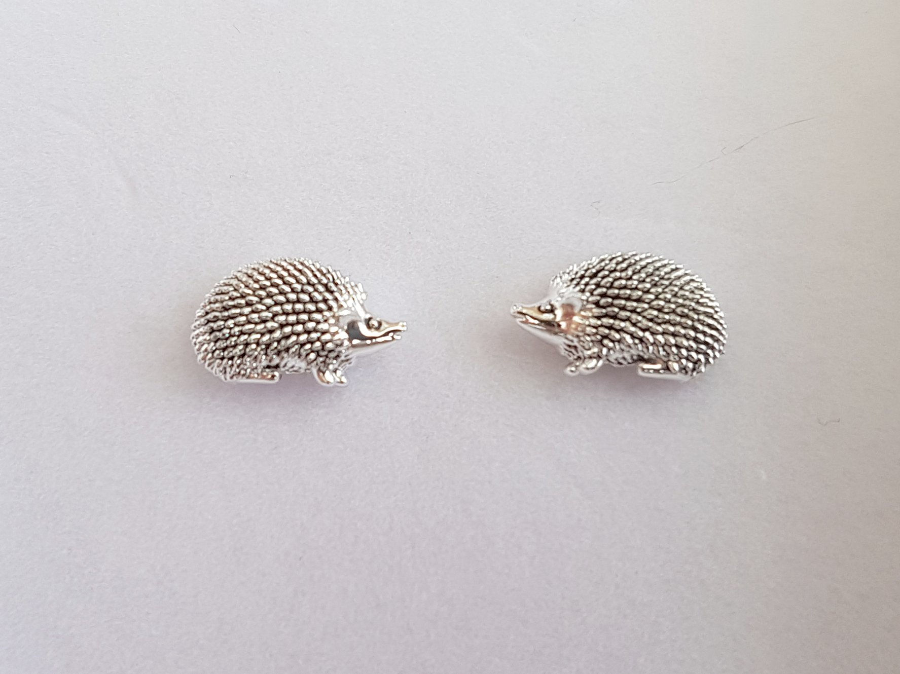 Hedgehog Stud Earrings, Silver Plated
