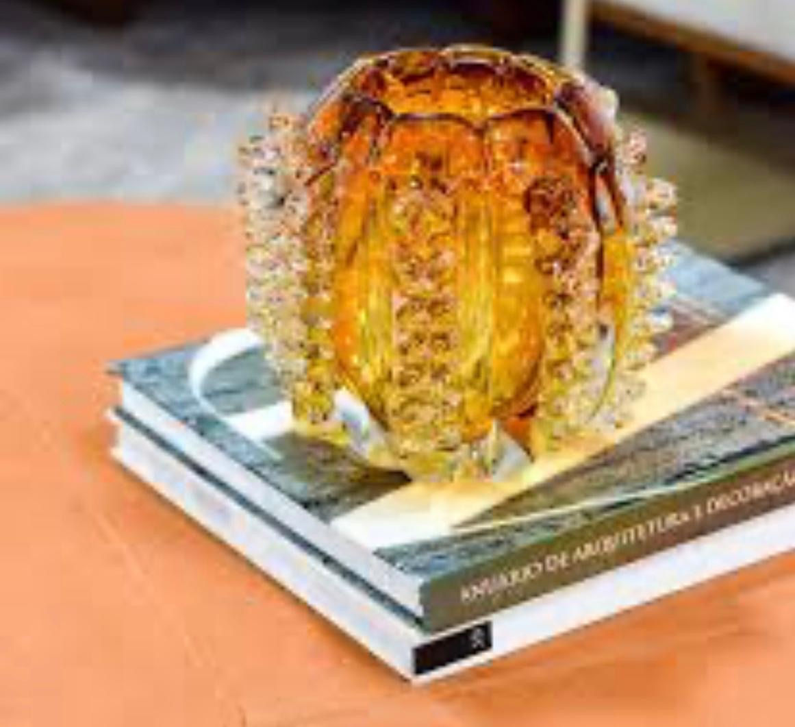 VASO MURANO SPIKE ÂMBAR