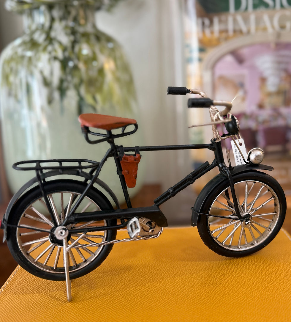 Miniatura: MINIATURA BICICLETA RETRO METAL PRETA