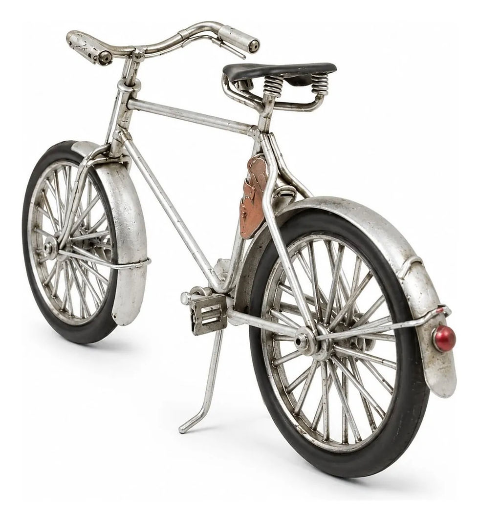 Miniatura: MINIATURA BICICLETA RETRÔ METAL PRATA