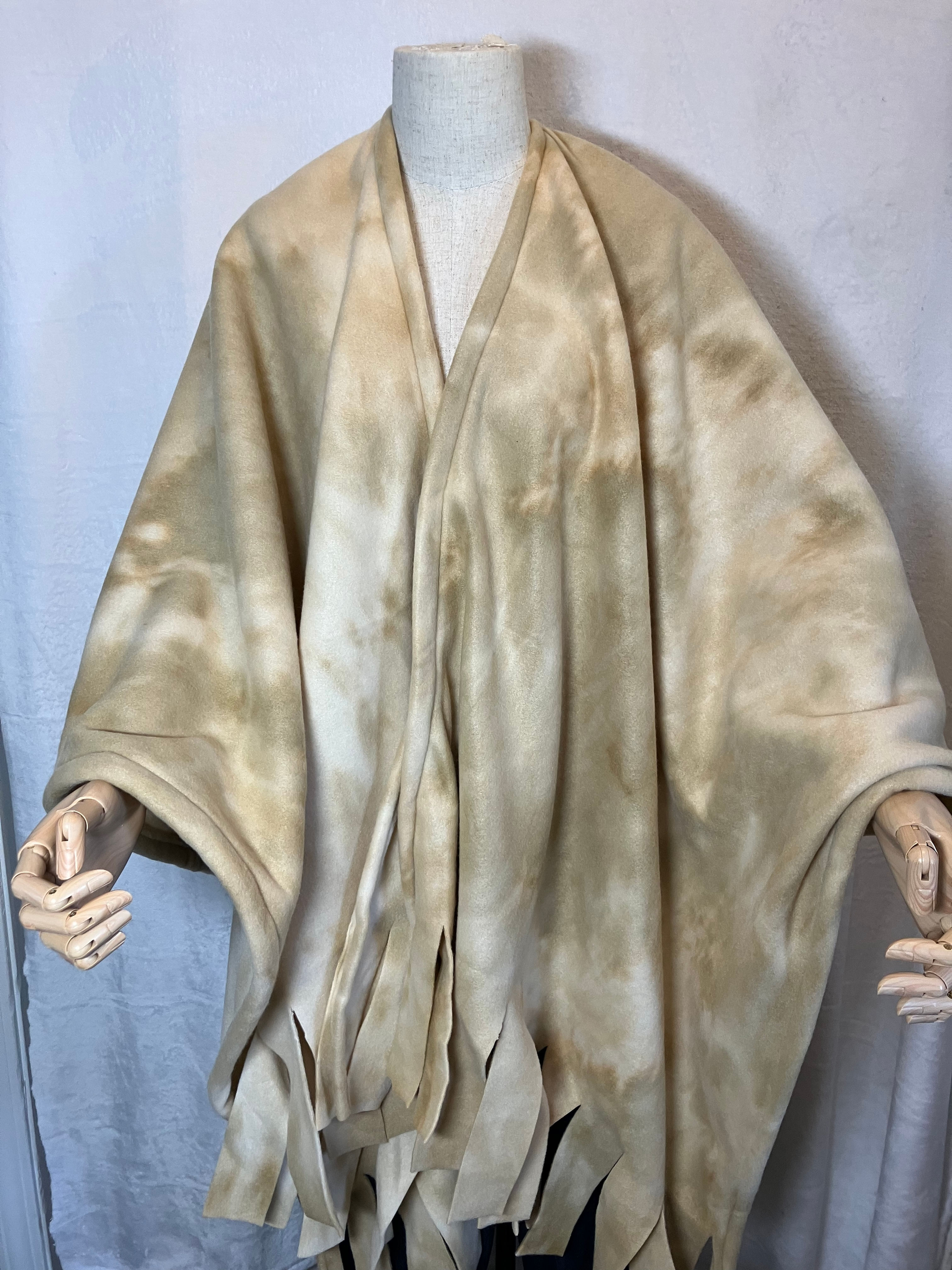 Tan Tie Dye Fleece Wrap