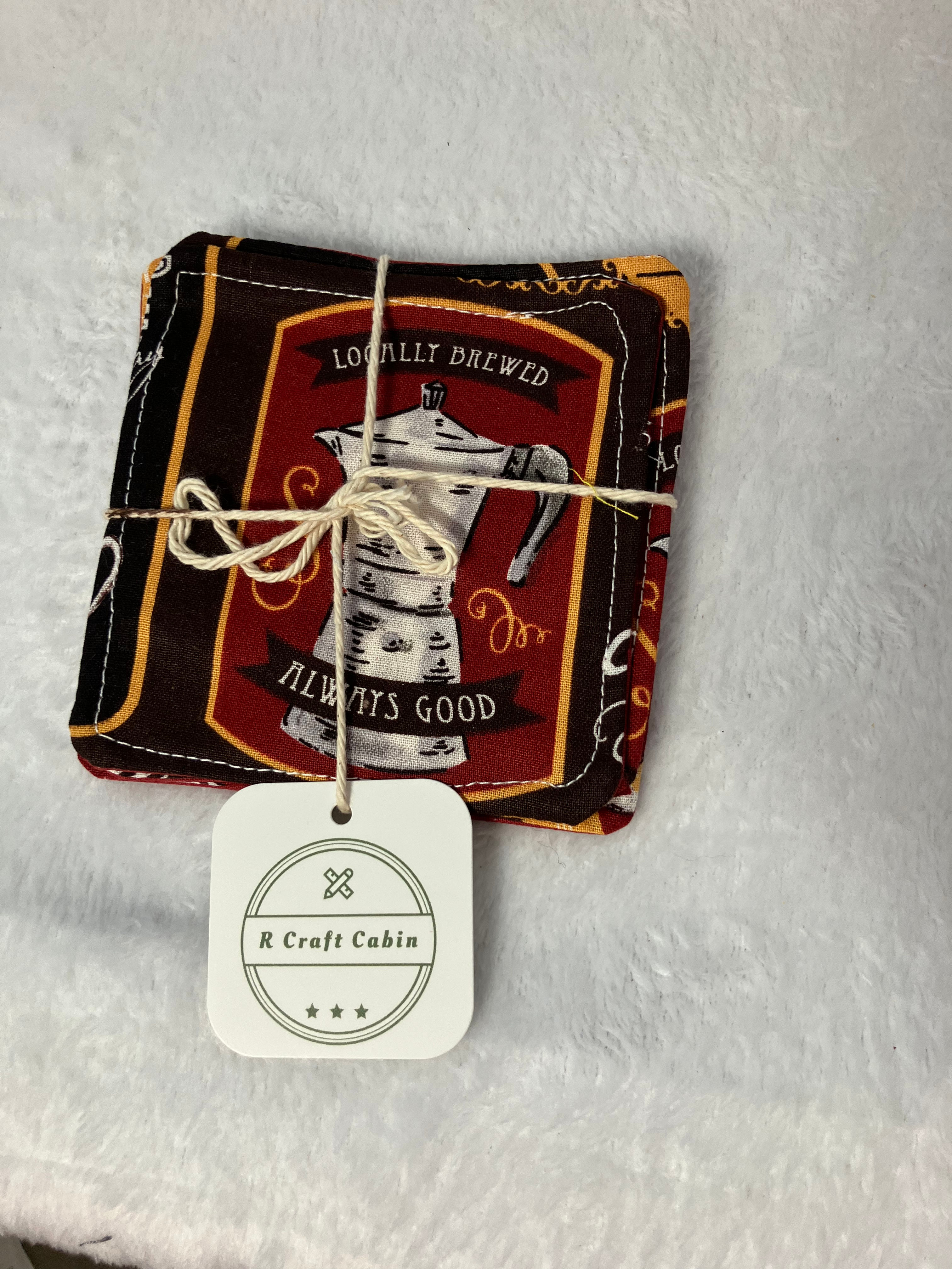 Set of 4 Coffee themed Coasters