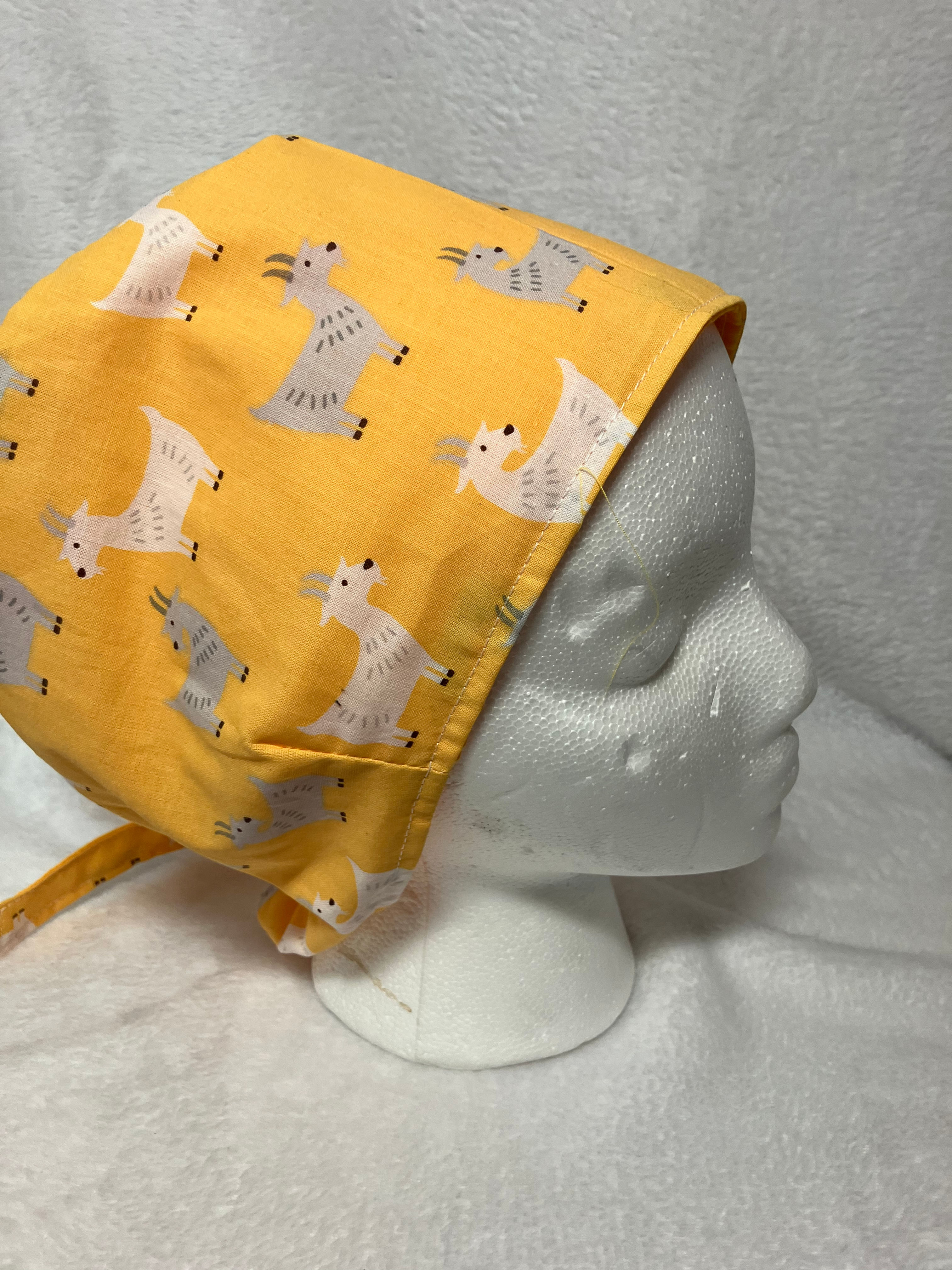 Reversible Scrub Cap Goat themed