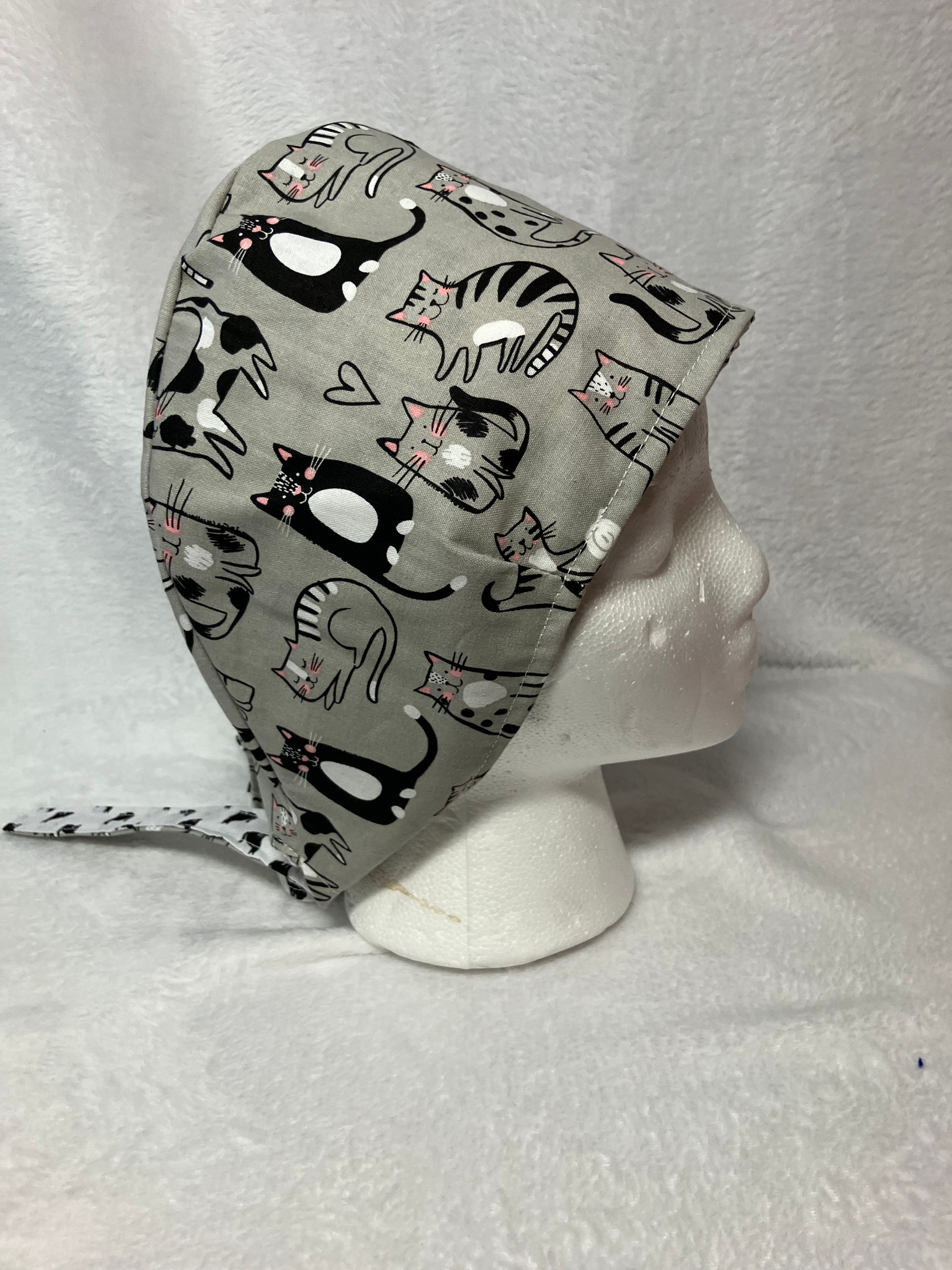 Reversible Scrub Cap  Cat themed