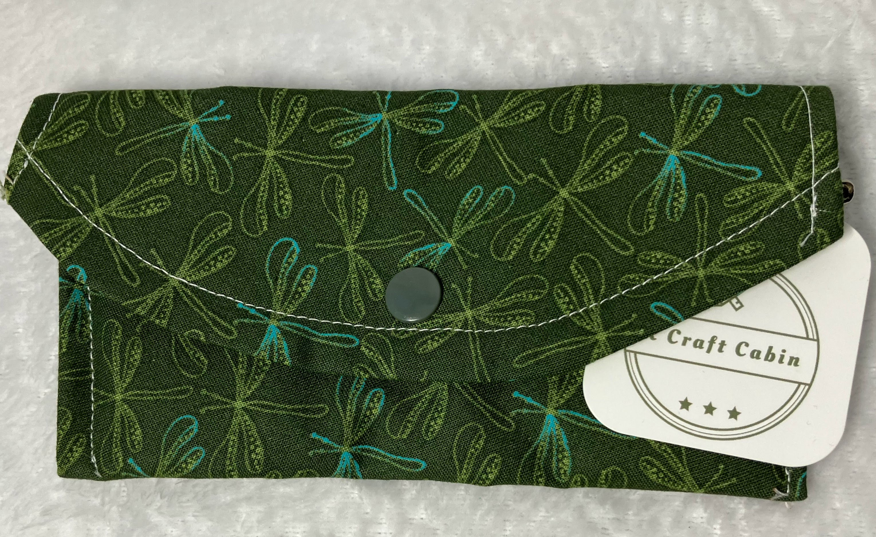 Eyeglass Case Green Dragonflies