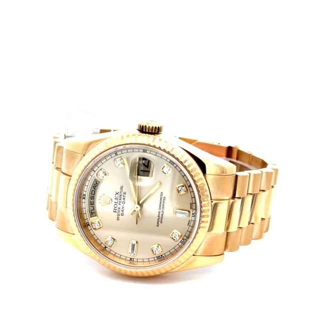 Thumbnail: PRE OWNED Rolex President Day-Date 36MM With Diamond Dial