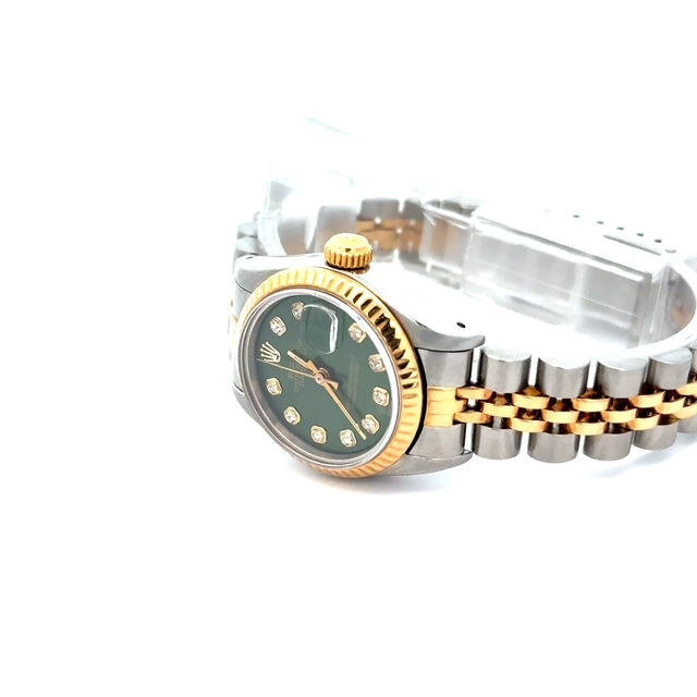 Thumbnail: PRE-OWNED Rolex Ladies 26mm Datejust Green Diamond Dial