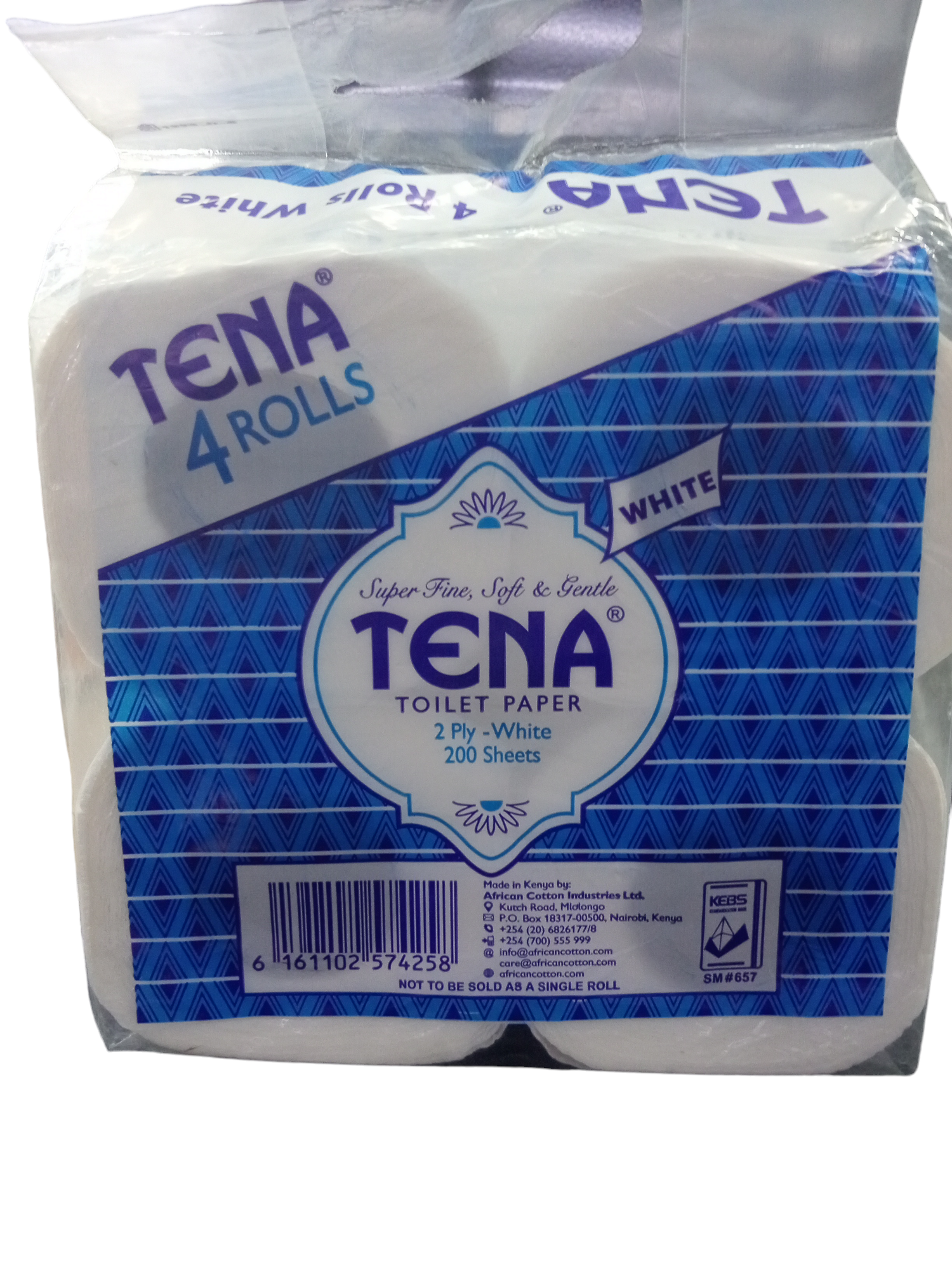 TENA WHITE 4 ROLLS