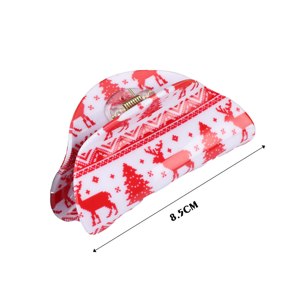 Thumbnail: Snowflake Pattern Christmas Hair Claw Clips