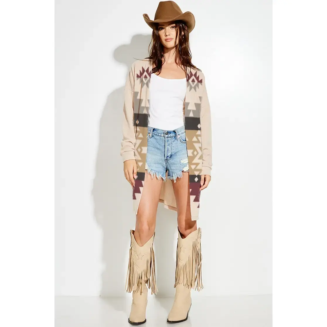 Phil Love | Aztec Print Knit Cardigan