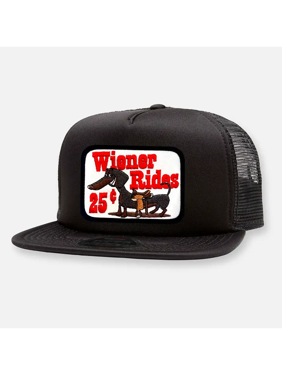 Wiener Rides Flat Bill Patch Hat