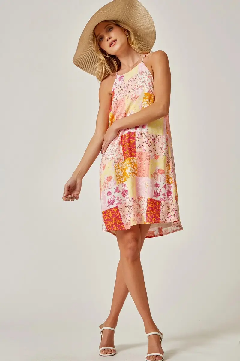 Patchwork Print Dress