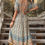 Thumbnail: Summer Vintage V-neck Short Sleeve Mid-length Dress