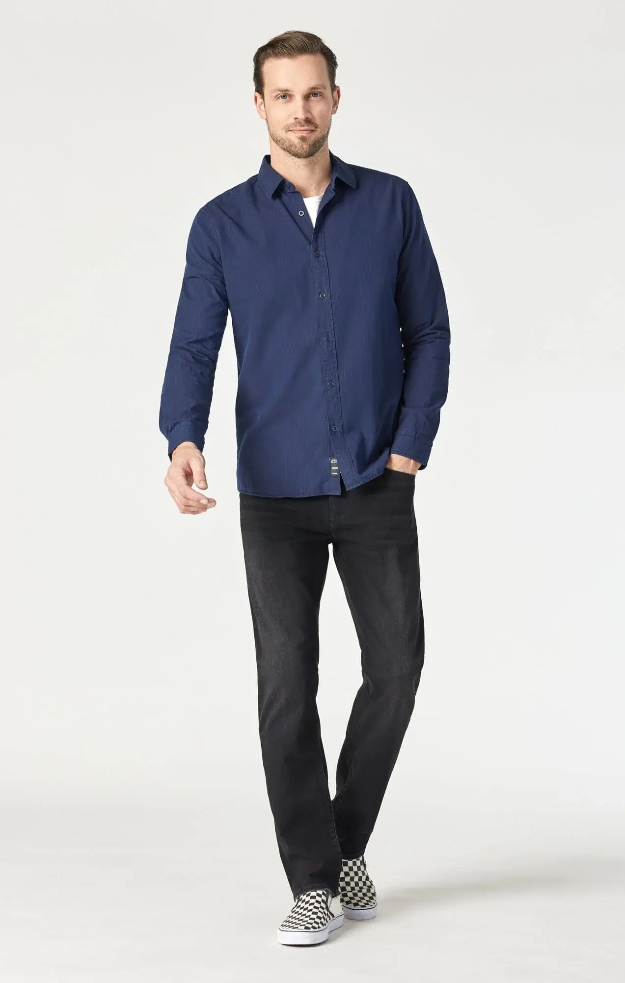 MAVI | Zach Straight Leg Jeans | Regular Rise | Coal Black Feather Blue