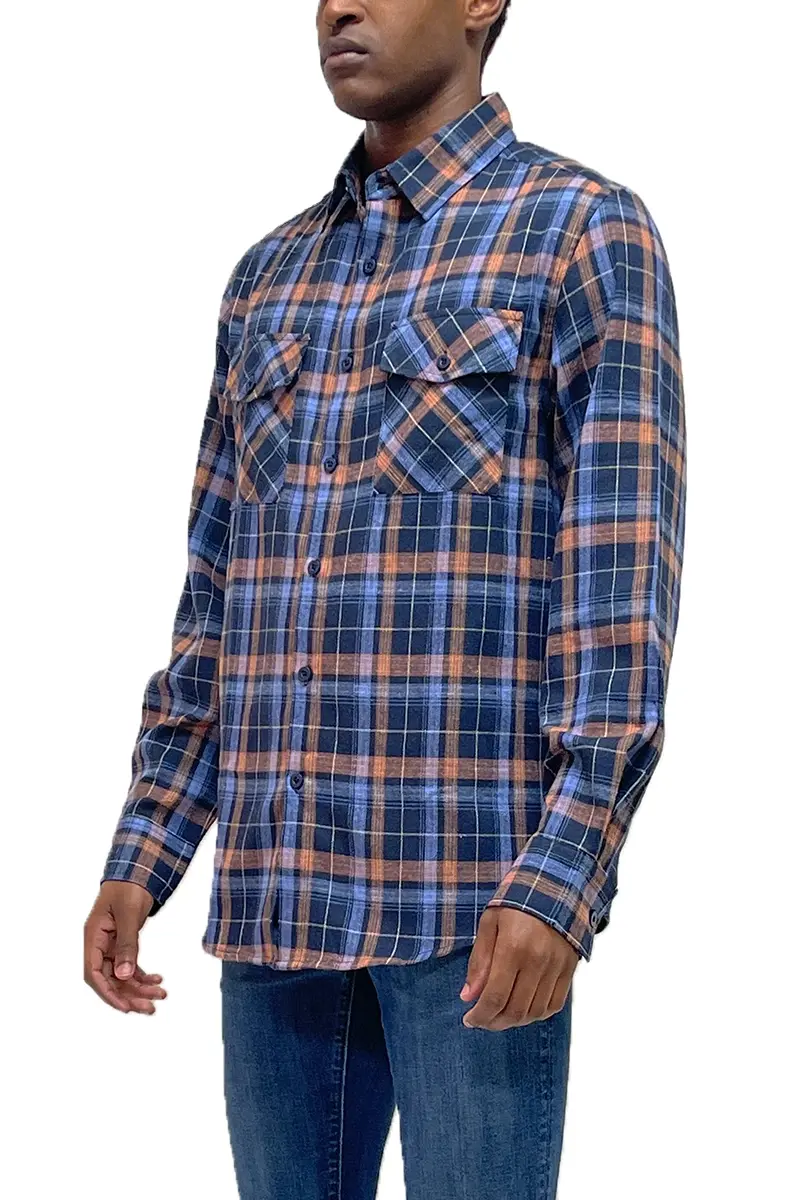 Thumbnail: Unisex Long Sleeve Flannel Button Down Shirt