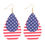 Thumbnail: USA LEATHER TEARDROP EARRINGS