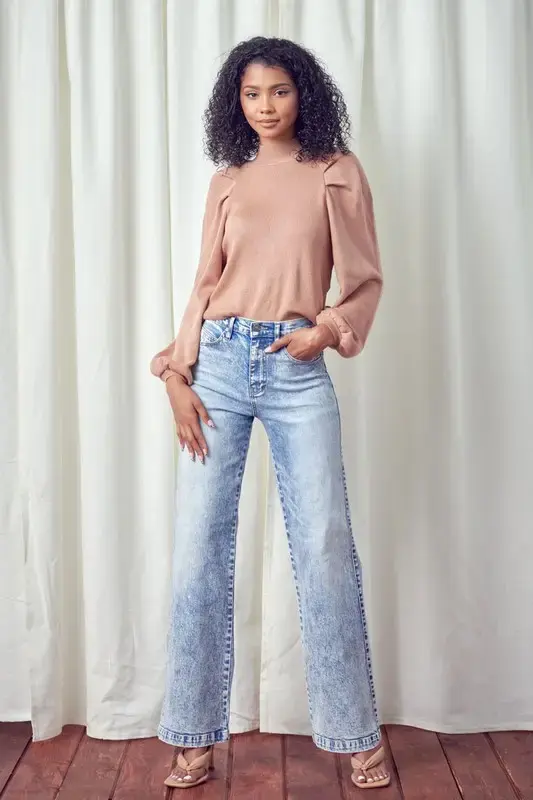 Kancan | 90s Style Washed Flare Jeans