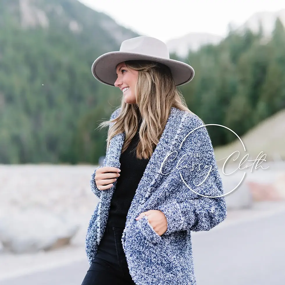 Thumbnail: Luxe Cardigan - Navy Marled