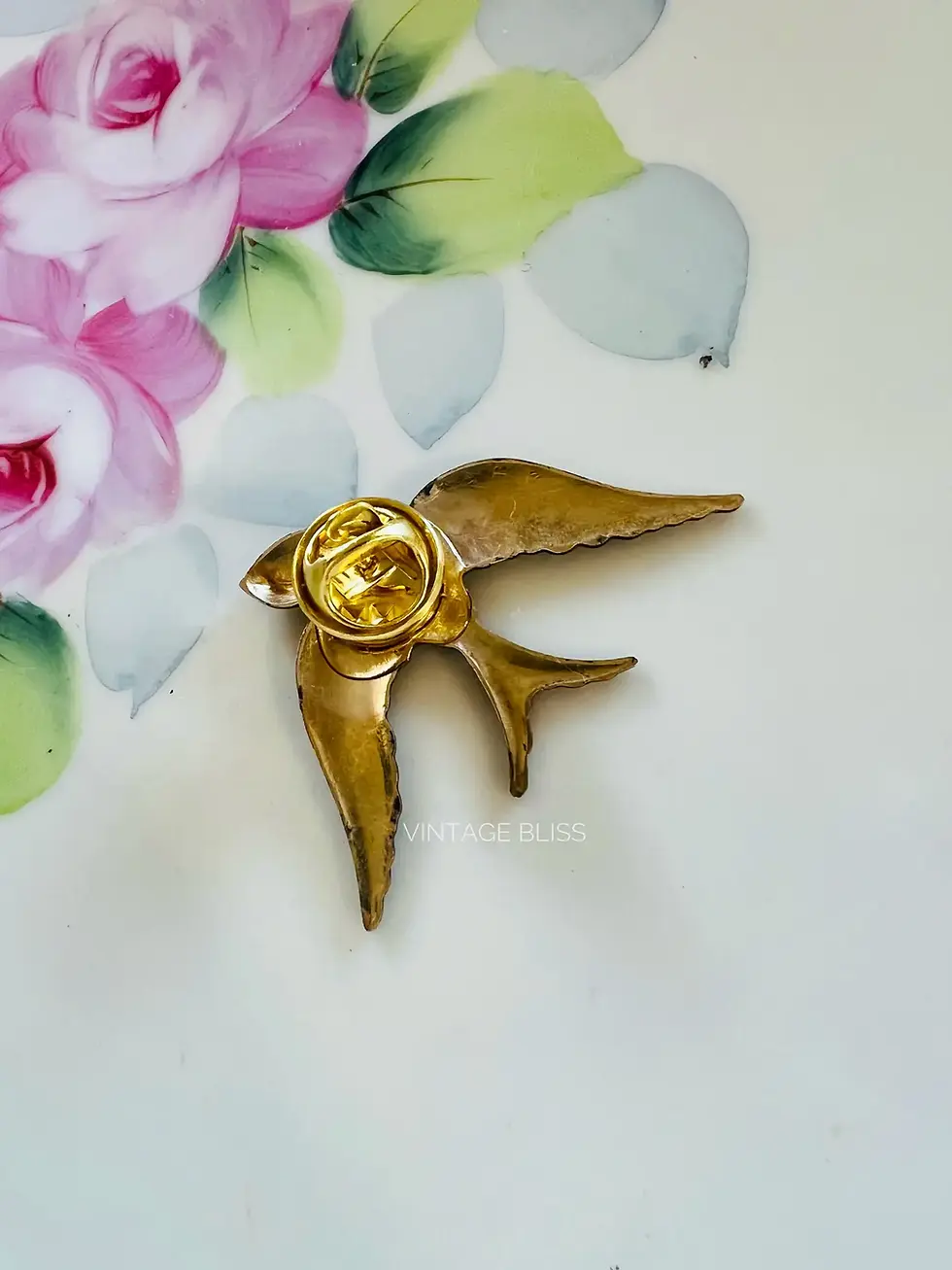 Thumbnail: Vintage Bliss | Brass Patina Sparrow Bird Hat Pin