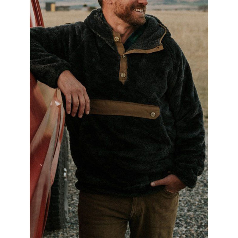 Vintage Men's Furry Hoodie
