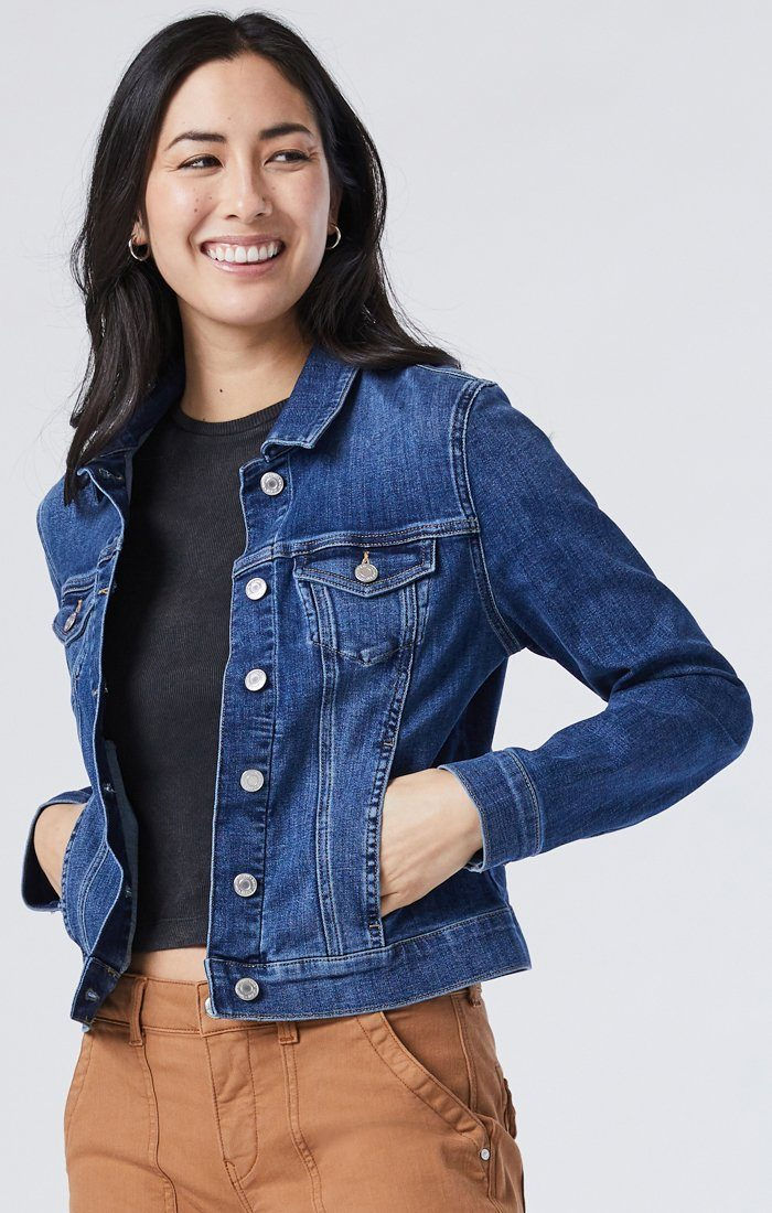 MAVI | SAMANTHA MID BRUSHED FEATHER BLUE Denim Jacket