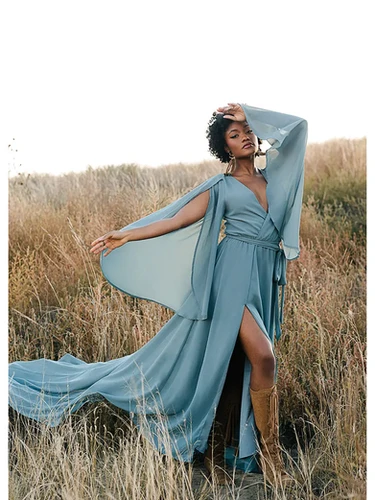 Joyfolie | Women's Nerina Dress in Dusty Blue | Cascade Mercantile