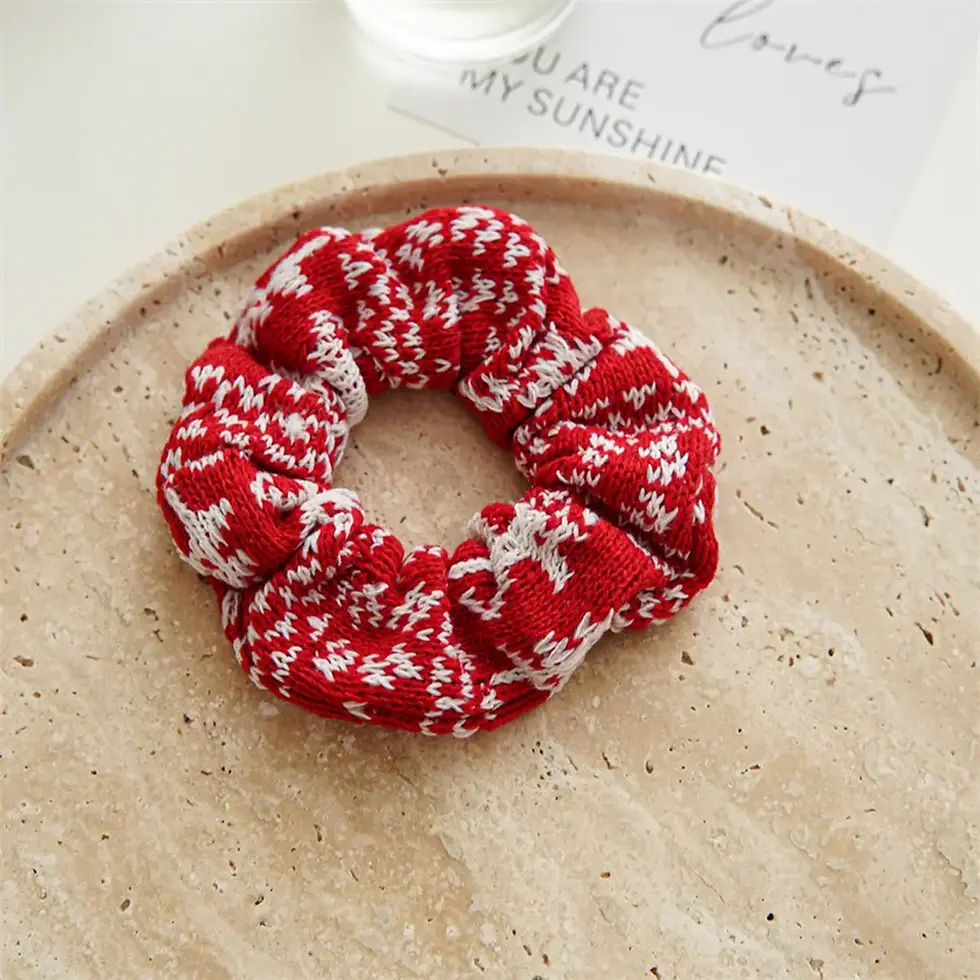Thumbnail: Christmas Elastic Hair Scrunchies