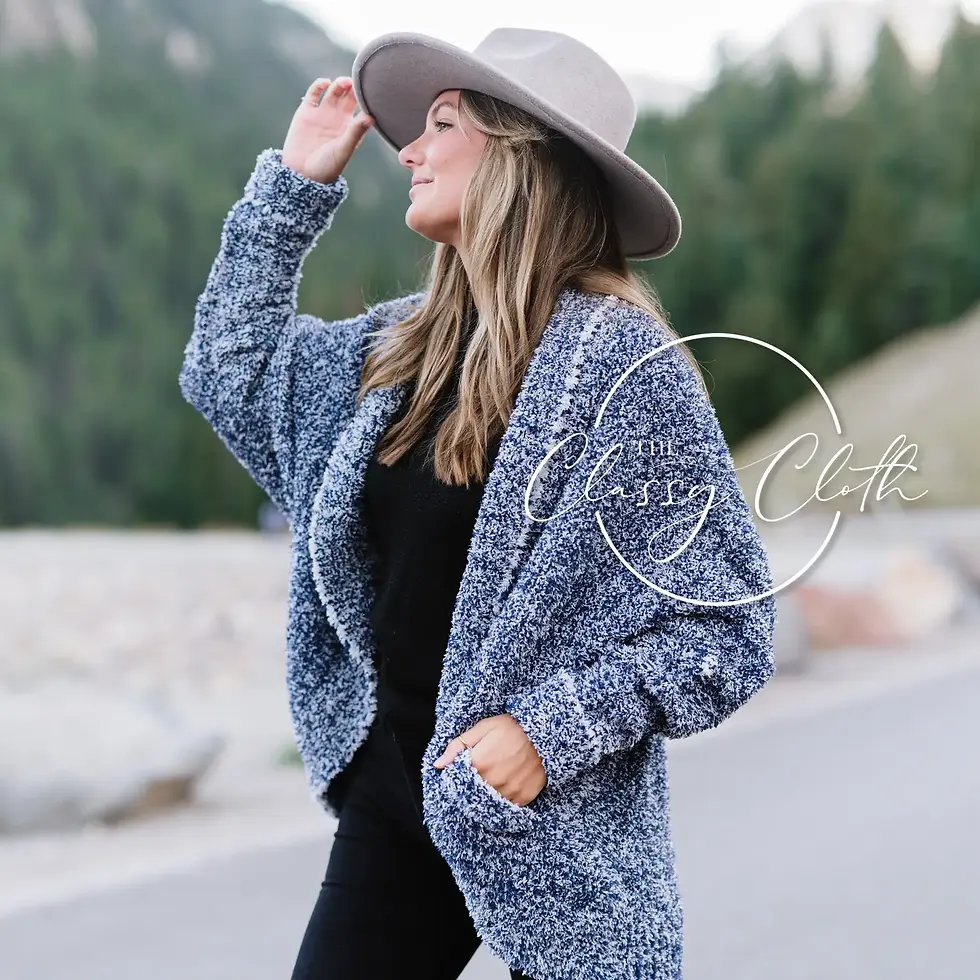 Thumbnail: Luxe Cardigan - Navy Marled