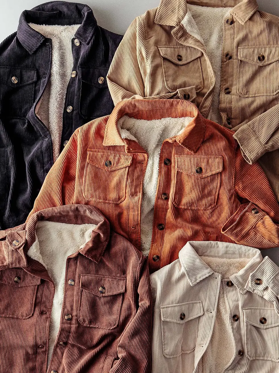 Thumbnail: Urban Daizy | Oversized Sherpa Lined Corduroy Shacket