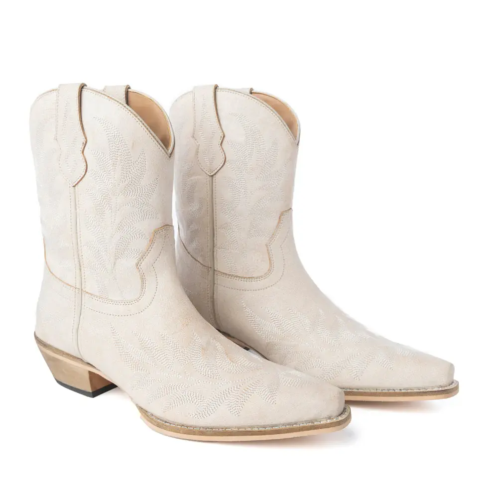 Myra | Desert Pearl Ankle Boots in Cream
