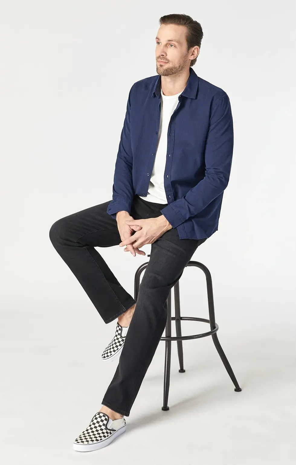 Thumbnail: MAVI | Zach Straight Leg Jeans | Regular Rise | Coal Black Feather Blue
