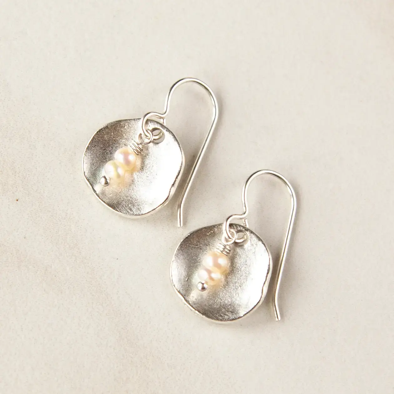Stowaway Jewelry | Pearl Disc Earrings