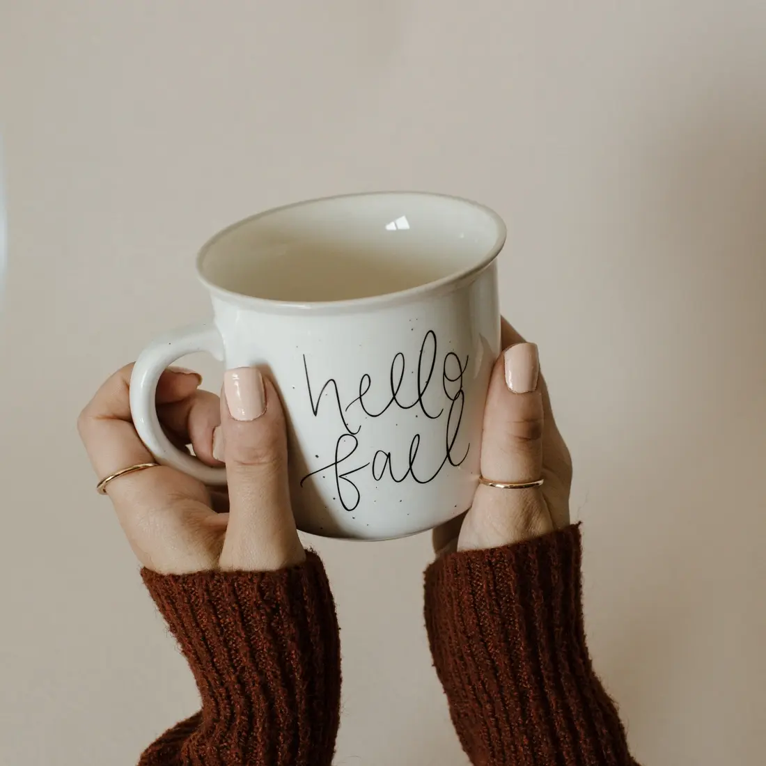 Hello Fall - Rustic Campfire Coffee Mug - 16 oz