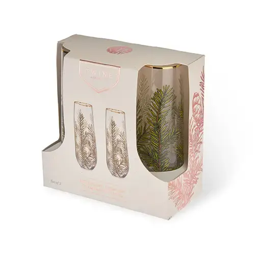 Thumbnail: Woodland Stemless Champagne Flute Set by Twine