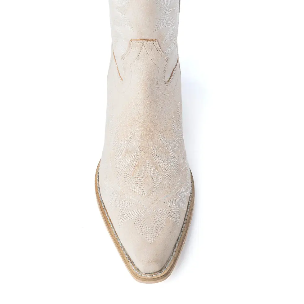 Thumbnail: Myra | Desert Pearl Ankle Boots in Cream