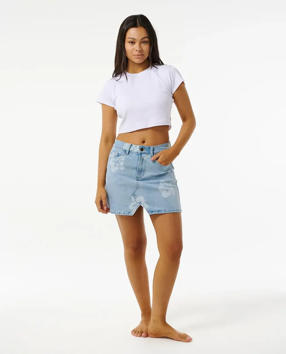 Thumbnail: Rip Curl | Hibiscus Heat Overdyed Denim Skirt