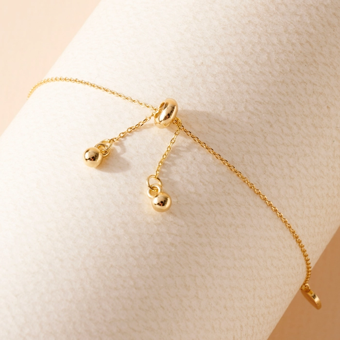 Thumbnail: Heart Charms Bracelet WHITE/GOLD