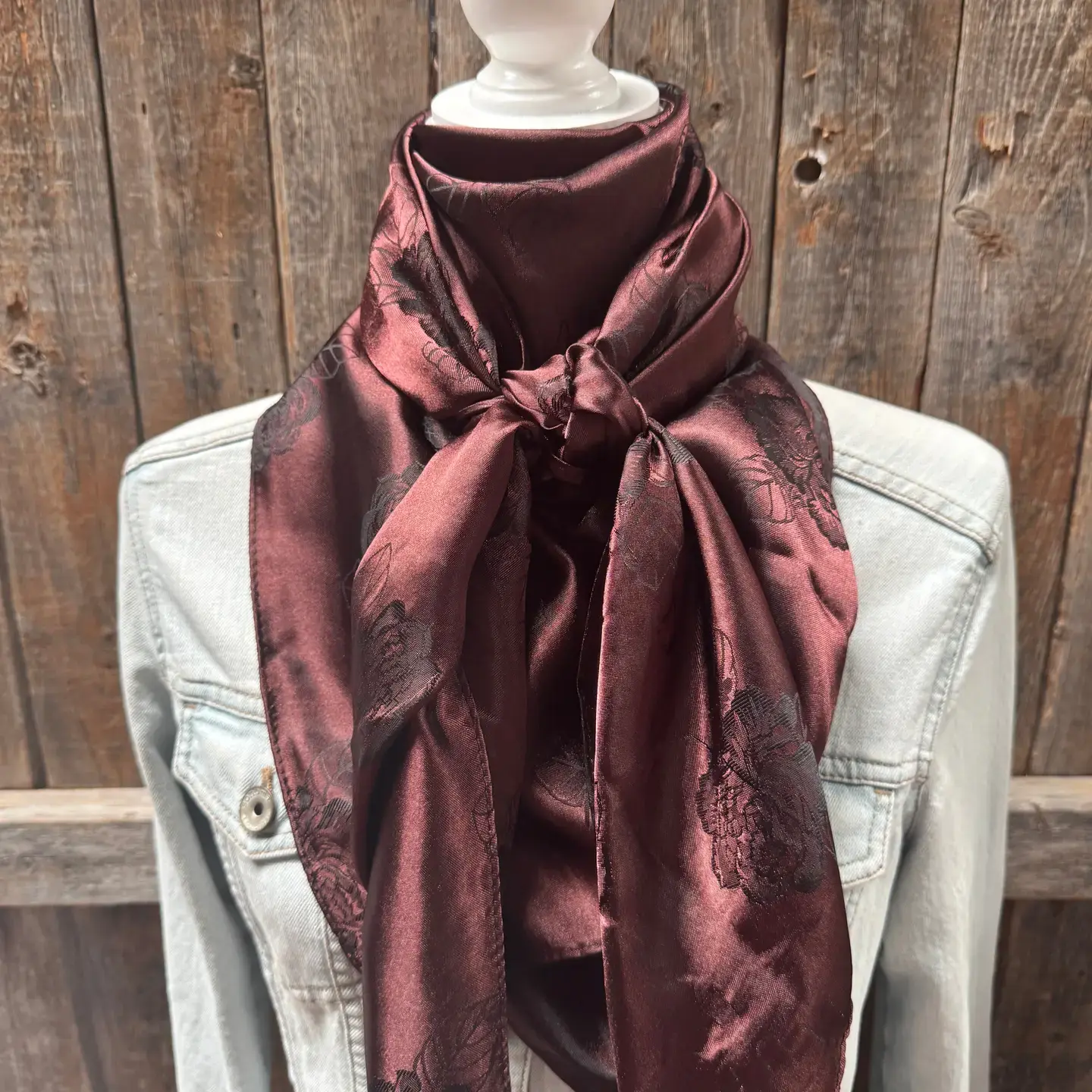 Rodeo Drive | 42X42" Brown Jacquard Xl Wild Rag / Scarf WR3522