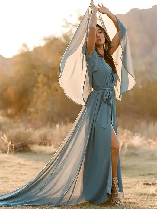 Joyfolie | Women's Nerina Dress in Dusty Blue | Cascade Mercantile